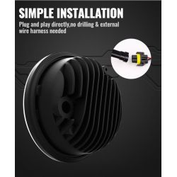 Phares LED auxiliaires 4.5" Harley Davidson 34W - Glide / Fat Boy - Homologué - La paire