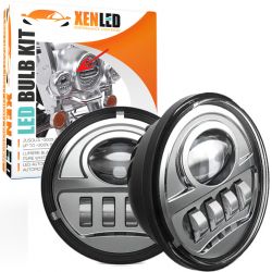 Auxiliary LED headlights 4.5" Harley Davidson 34W - Glide / Fat Boy - Homologated - Siler - The pair