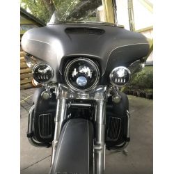 Phares LED auxiliaires 4.5" Harley Davidson 34W - Glide / Fat Boy - Homologué - Chrome - La paire