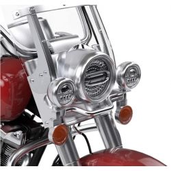 Fari ausiliari LED 4.5" Harley Davidson 34W - Glide / Fat Boy - Omologati - Cromati - La coppia