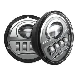 Auxiliary LED headlights 4.5" Harley Davidson 34W - Glide / Fat Boy - Homologated - Siler - The pair
