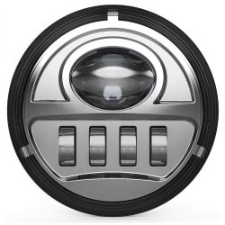 Phares LED auxiliaires 4.5" Harley Davidson 34W - Glide / Fat Boy - Homologué - Chrome - La paire