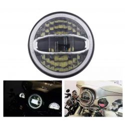 Optique Full LED Moto 1088B - Rond 7" 59W 4500Lms 5500K - Noir - XENLED Phare moto