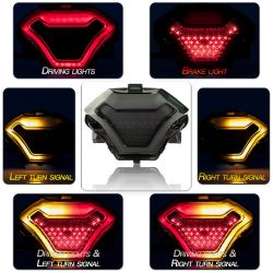 Yamaha Taillights Stop/sidelights + Indicators + LED plate - YZF R3 R25 Y15ZR MT07 FZ07 LC150 MT03 MT25 - Homologated
