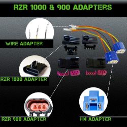 Polaris RZR 900 / 1000 LED headlights - Homologated - Black - The pair