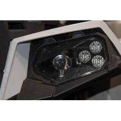 Polaris RZR 800 / 900 LED headlights - Homologated - 3450Lms - Black - The pair