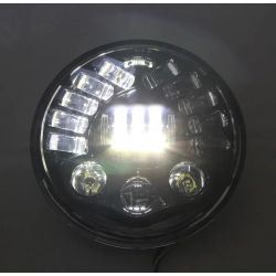 Full LED Motorradoptik 8088 Directional - 6 + 10 Lenses - Round 7" 50W 5800Lms 5500K - Black - XENLED Motorradscheinwerfer