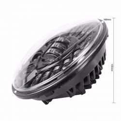 Full LED Motorcycle Optic 8088 Directional - 6 + 10 Lenses - Round 7" 50W 5800Lms 5500K - Black - XENLED Motorcycle headlight