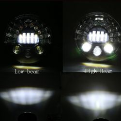 Full LED Motorradoptik 8088 Directional - 6 + 10 Lenses - Round 7" 50W 5800Lms 5500K - Black - XENLED Motorradscheinwerfer