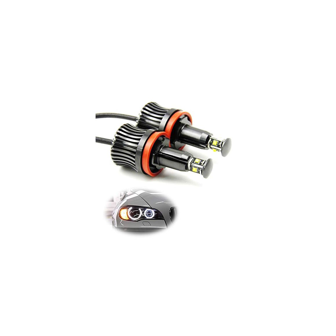 2 lâmpadas Angel Eyes H8 25W FX BMW * E70 / E71 / E60 / E61 / E63 (07-) / E64 (07-) / E90LCI / E92 / E93 - 2 anos de garantia