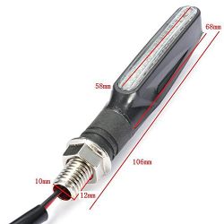 Dynamic Blinker + Night light red LED scrolling Motorcycle Sequential bar PM12LED-RED