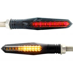 Clignotants + veilleuses rouge LED séquentielles Barre défilante - moto 12V - Dim2 Performance