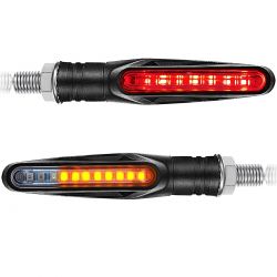Sinais de direção + luz noturna LED vermelha rolagem barra sequencial para motocicleta PM12LED-RED