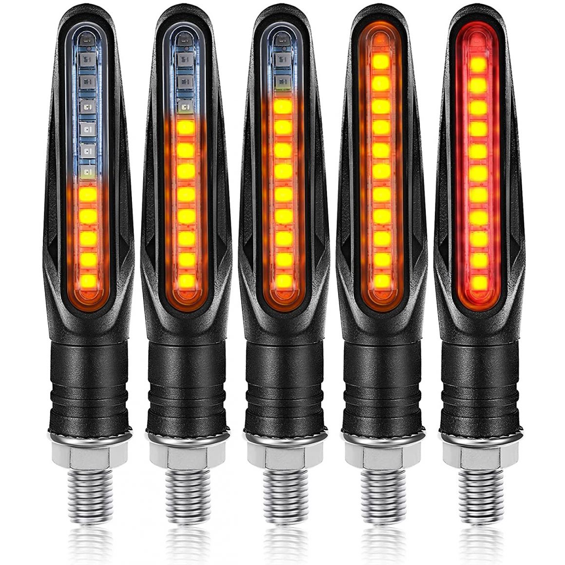 Dynamischer Blinker + Nachtlicht roter LED-Scrolling-Motorrad-Sequenzbalken  PM12LED-RED - France-Xenon