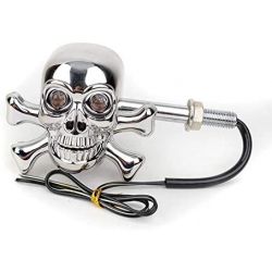 Skull+Bones Harley Style Motorcycle LED Turn Signals - Chrome Version - Chopper
