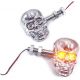 Skull Harley Style Motorcycle LED Turn Signals - Chrome Version - Chopper