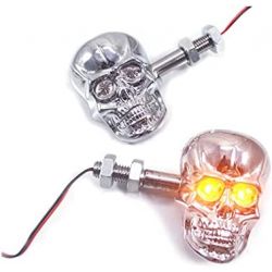 Pakke med 2 Harley Style Motorcykel Skull LED blinklys - Skull - Chopper