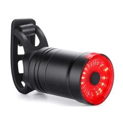 Rear LED Bicycle Light, Intelligent, Automatic Brake Detection, Waterproof, USB - Strip Fixing.