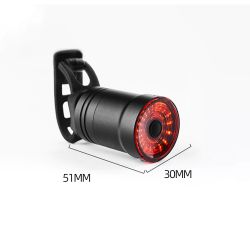 LED-Fahrrad-Rücklicht, intelligent, automatische Bremserkennung, wasserdicht, USB-Streifenbefestigung.
