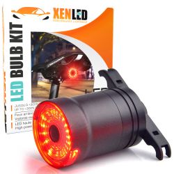 Luz trasera LED para bicicleta, inteligente, detección automática de frenos, resistente al agua, USB - Montaje en sillín