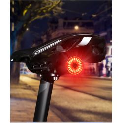 Luz trasera LED para bicicleta, inteligente, detección automática de frenos, resistente al agua, USB - Montaje en sillín