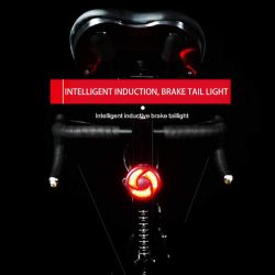 Luce posteriore a LED per bici, rilevamento automatico dei freni, impermeabile, 500G - Montaggio su telaio