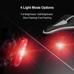 Mini-LED-Fahrradrücklicht, wiederaufladbar über USB, wasserdicht, BK301 - Rahmenhalterung