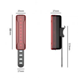 Mini Lampe Arrière LED Vélo XL007 Standard, Rechargeable USB , 1200mAh - Fixation Cadre