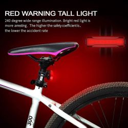 XL008 Luce Posteriore LED Mini Bici Alta Visibilità, Ricaricabile USB, 2400mAh - Montaggio su Telaio