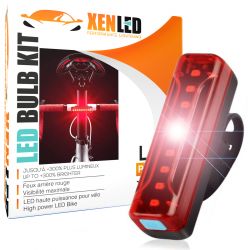 Mini Lampe Arrière LED Vélo XL008 Haute visibilité, Rechargeable USB , 2400mAh - Fixation Cadre