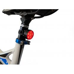 Luci posteriori a LED per mini bici Round09, USB ricaricabili, impermeabili, 11 modalità - Montaggio su telaio