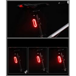 Luci posteriori a LED per bici Mini Level3, ricaricabili tramite USB, impermeabili, 6 modalità - Montaggio su telaio + clip