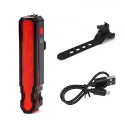 Fahrrad-LED-Rücklichter mit TracerR6-Straßenlayout, USB-aufladbar, wasserdicht, 6 Modi - Rahmenmontage