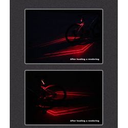 LED Bicycle Taillights with TracerR6 road layout, USB rechargeable, waterproof, 6 modes