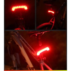 Luci posteriori per bici Boomerang8 LED, ricaricabili tramite USB, impermeabili, 5 modalità - Montaggio su telaio