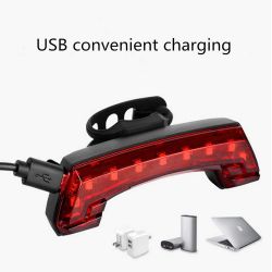 Feux Arrière LED Vélo Boomerang8, Rechargeable USB , étanche, 5 modes - Fixation Cadre