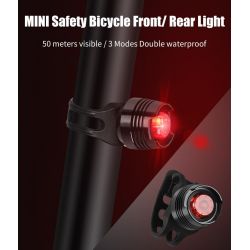 Eclairage Arrière LED Vélo XenLed RB14, Piles x2 , étanche, 3 modes - Fixation Cadre / Strip