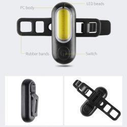 XenLed RB16 LED Bike Safety Light, USB Rechargeable, Waterproof, 5 Modes - Clips + Strip Fixing