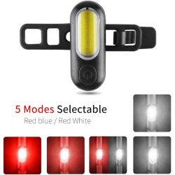 XenLed RB16 LED Bike Safety Light, USB Rechargeable, Waterproof, 5 Modes - Clips + Strip Fixing