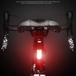 XenLed RB16 LED Luz de seguridad para bicicleta, USB recargable, resistente al agua, 5 modos - Clips + tira de fijación