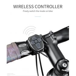 Luces traseras LED + control remoto con indicador de bicicleta W1, recargable por USB, resistente al agua - Montaje en cuadro