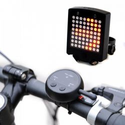 LED Bike Rear Light W3, with handlebar remote control, waterproof, Rechargeable