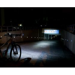 Long-range LED bicycle front light, real 400Lms, rechargeable - handlebar control and horn - BY25