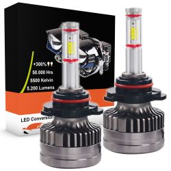 Kit Ampoules LED 9012 HIR2 XS9 60W 5200Lms Premium LED Pro - Design Lentille