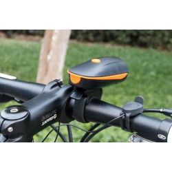 Front headlight + Long-range LED bike horn, real 800Lms, AAA batteries - handlebar control - BY21