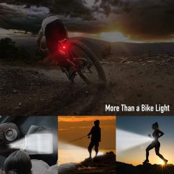 Eclairage avant + Klaxon vélo LED, 800Lms réels, rechargeable avec affichage - commande au guidon - BY20