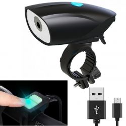 Front lighting + LED bicycle horn, real 800Lms, rechargeable - backlit handlebar control - BY23