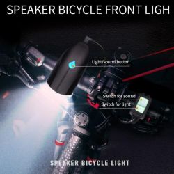 Eclairage avant + Klaxon vélo LED, 800Lms réels, rechargeable - commande au guidon rétroéclairée - BY23