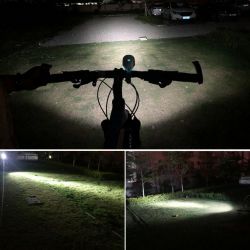 Illuminazione anteriore + clacson per bicicletta a LED, 800Lms reali, ricaricabile - comando a manubrio retroilluminato - BY23