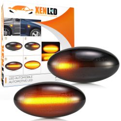 Blinkende Repeater OVAL Smoked LED DYNAMIC SCROLLING Peugeot 1007 107 206 207 307 407 607 Partner Experte